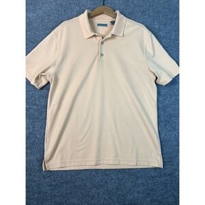 Cubavera Mens Peach Color Polo Shirt‎ Sz.L/Polyester/Golf/Ribbed Fabric/Casual